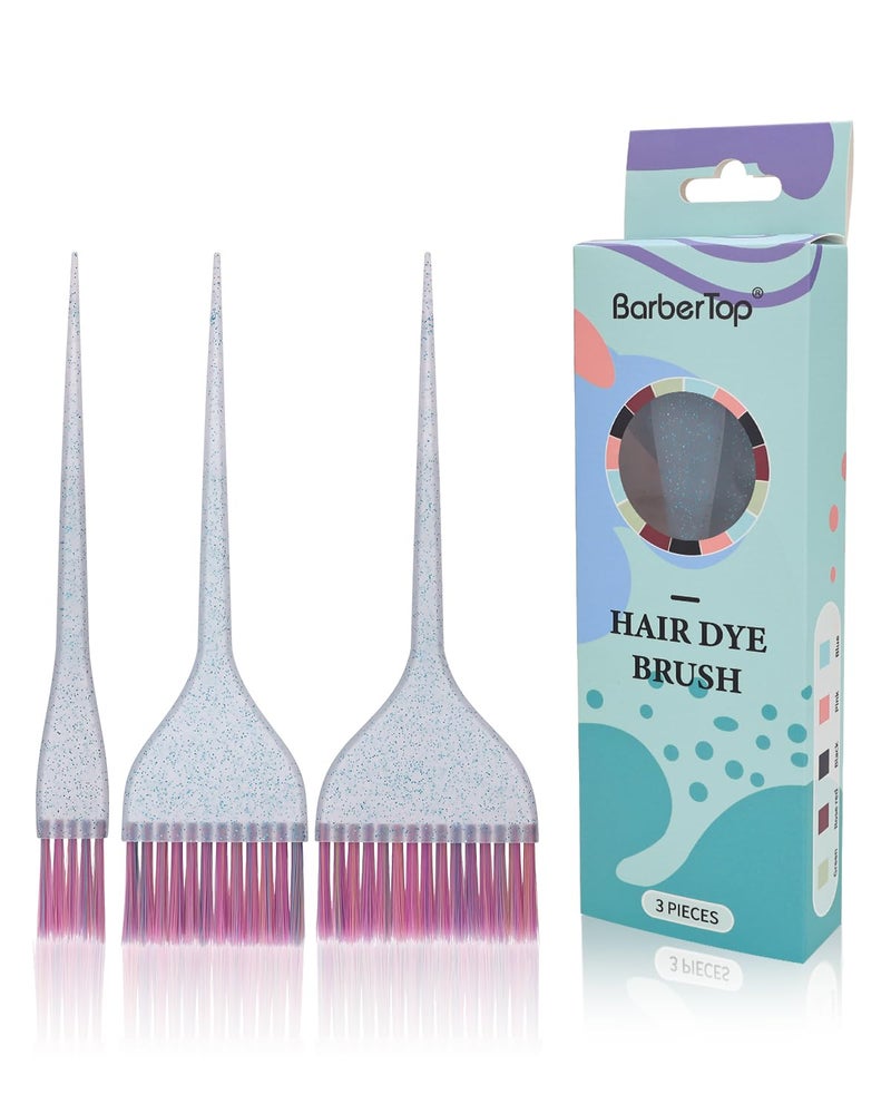 BarberTop 3 Pack Hair Color Brush Set - Professional Hair Dye Brush for Stylist, for Highlighting, Tint and Coloring Sections - Women Men Salon Use Home DIY Dyeing - Image 1